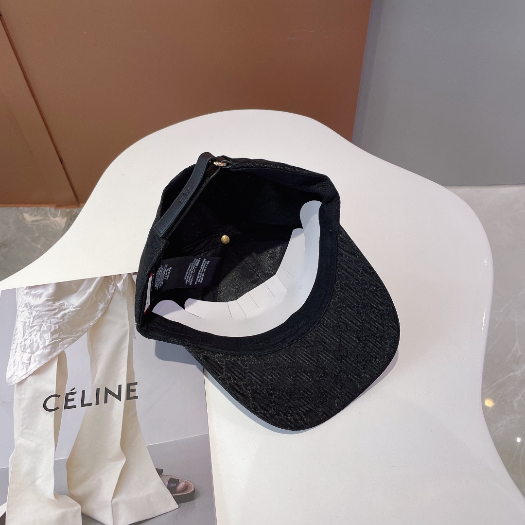 Gucci Canvas Baseball Hat With Horsebit Black Gucci Hat - Soul Replicas