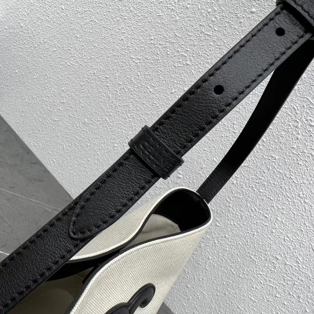 Celine Small Bucket Cuir Triomphe In Textile Natural / Black For Women 9in/22cm - Soul Replicas