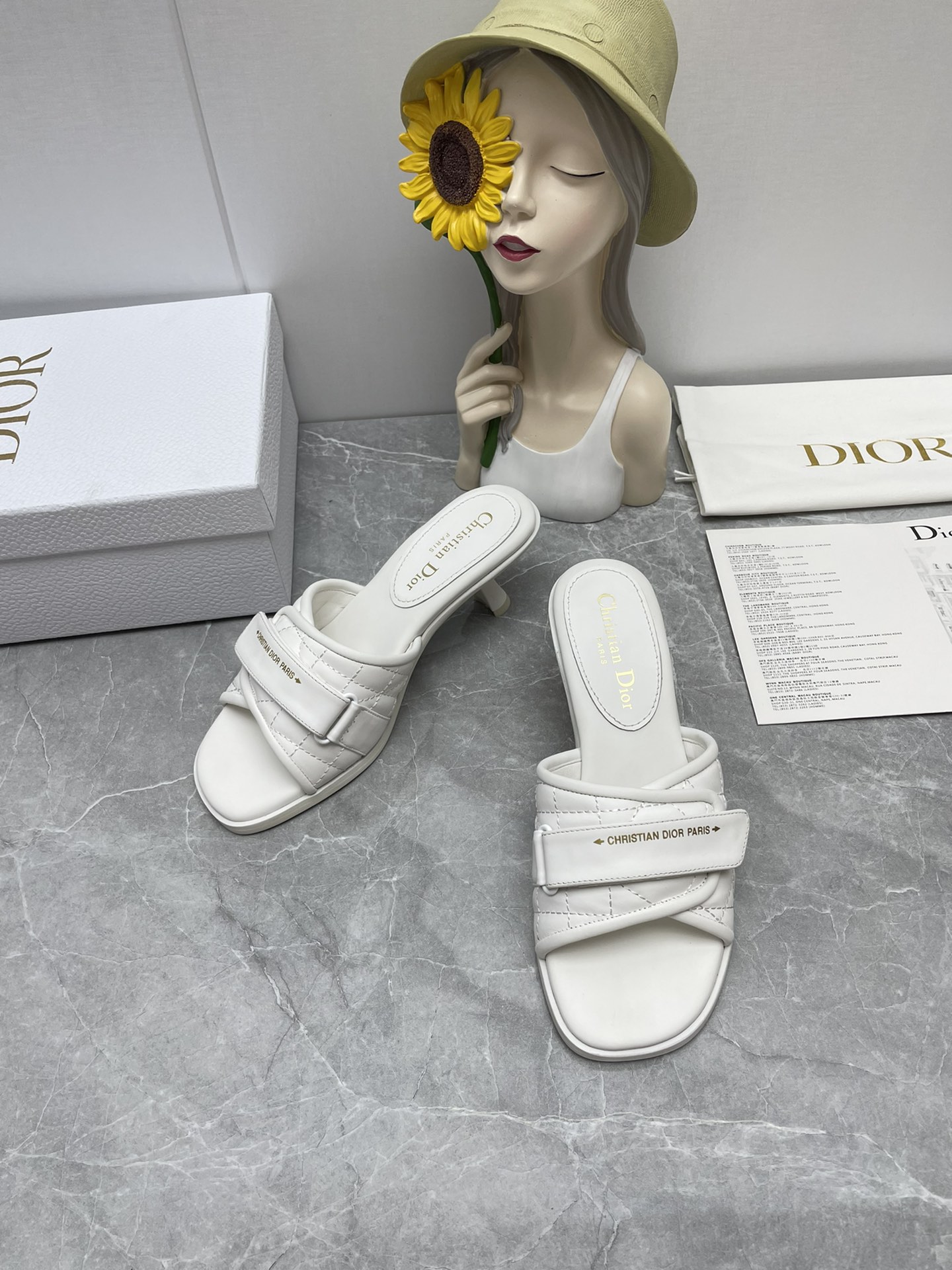 Christian Dior Women's Dio(r)evolution Heeled Slide White For Women CD KCQ731CQC_S03W - Soul Replicas