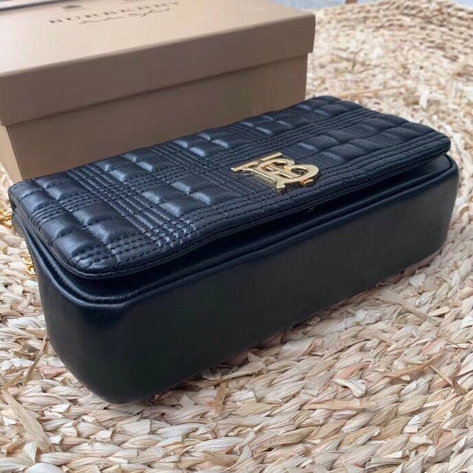 Burberry Quilted Medium Lola Bag Monogram Black For Women. Women-s Bags 11in/28cm 80217011 - Soul Replicas