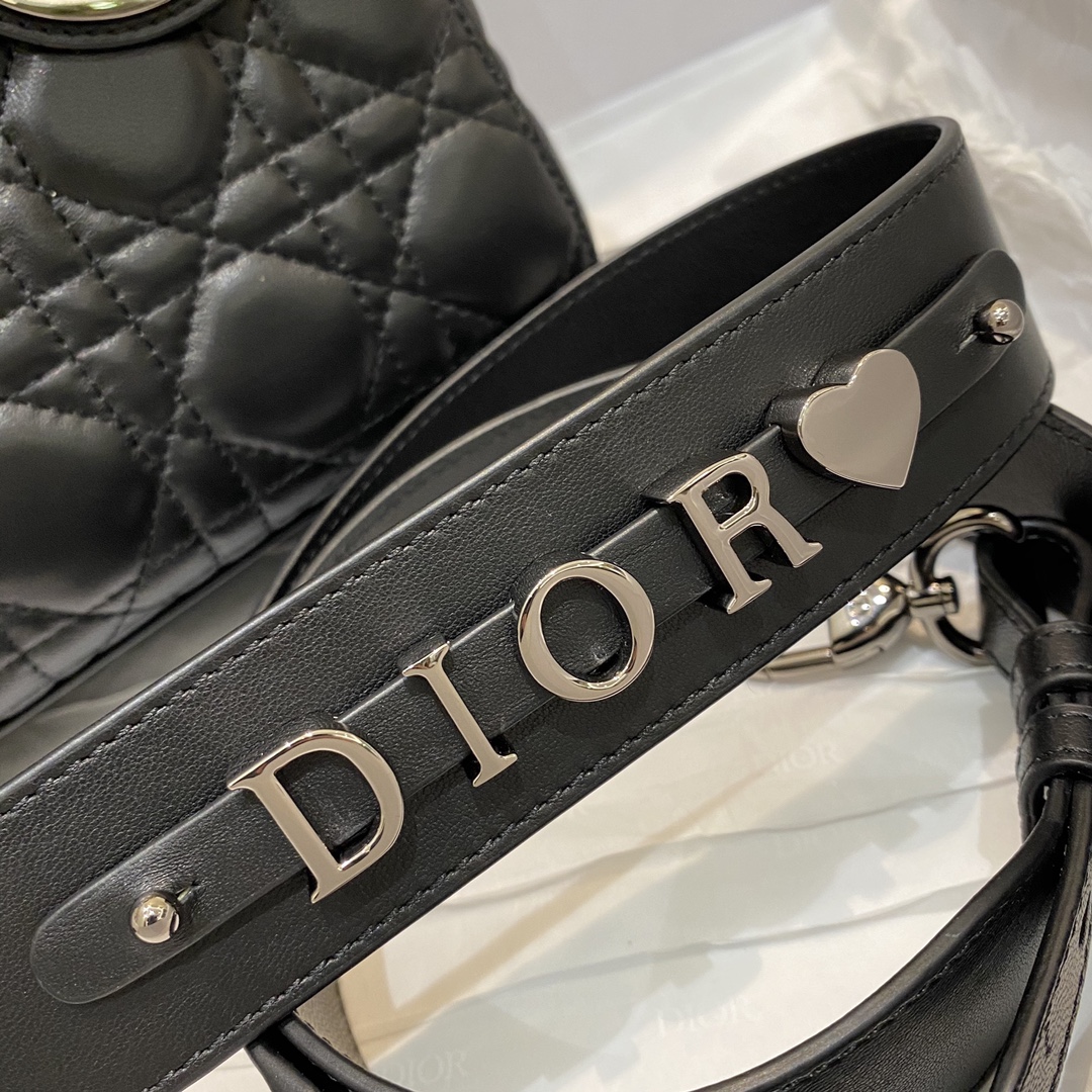 Christian Dior Small Lady Dior Bag Silver Hardware. Black. For Women Women's Handbags. Crossbody Bags. 20cm CD - Soul Replicas
