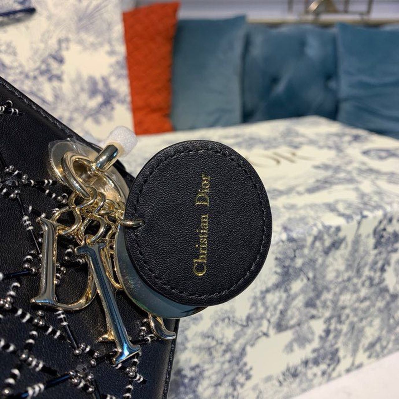 Christian Dior Medium Lady Dior Bag Gold Toned Hardware Embroidered Black 24cm/9in CD - Soul Replicas