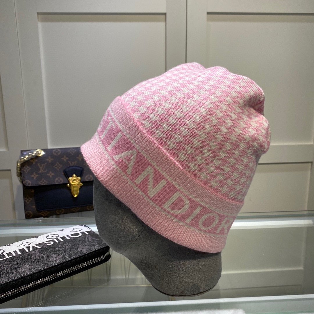 Dior Pompom Beanie In Pink - Soul Replicas