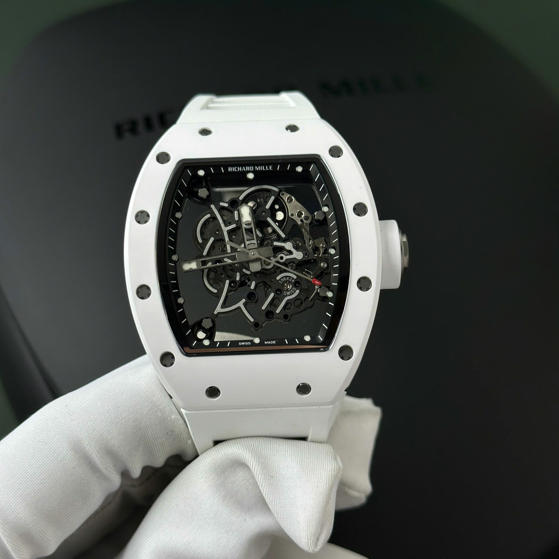 Richard Mille Best Replica Watch RM055 White Ceramic Rubber Strap ZF Factory 45mm - Soul Replicas