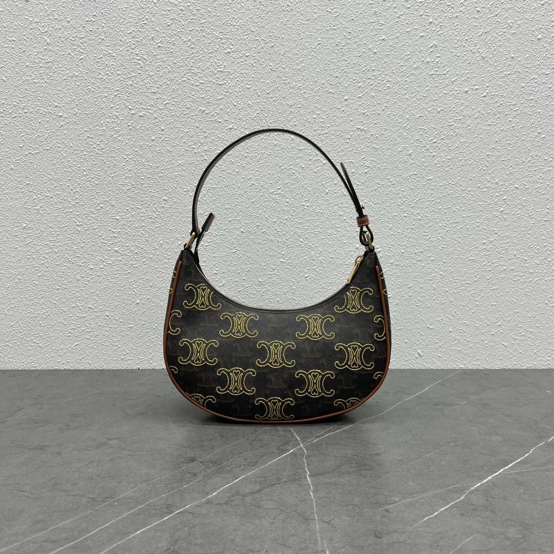 Celine Ava Bag In Triomphe Canvas Xl Brown For Women 9in/23.5cm - Soul Replicas