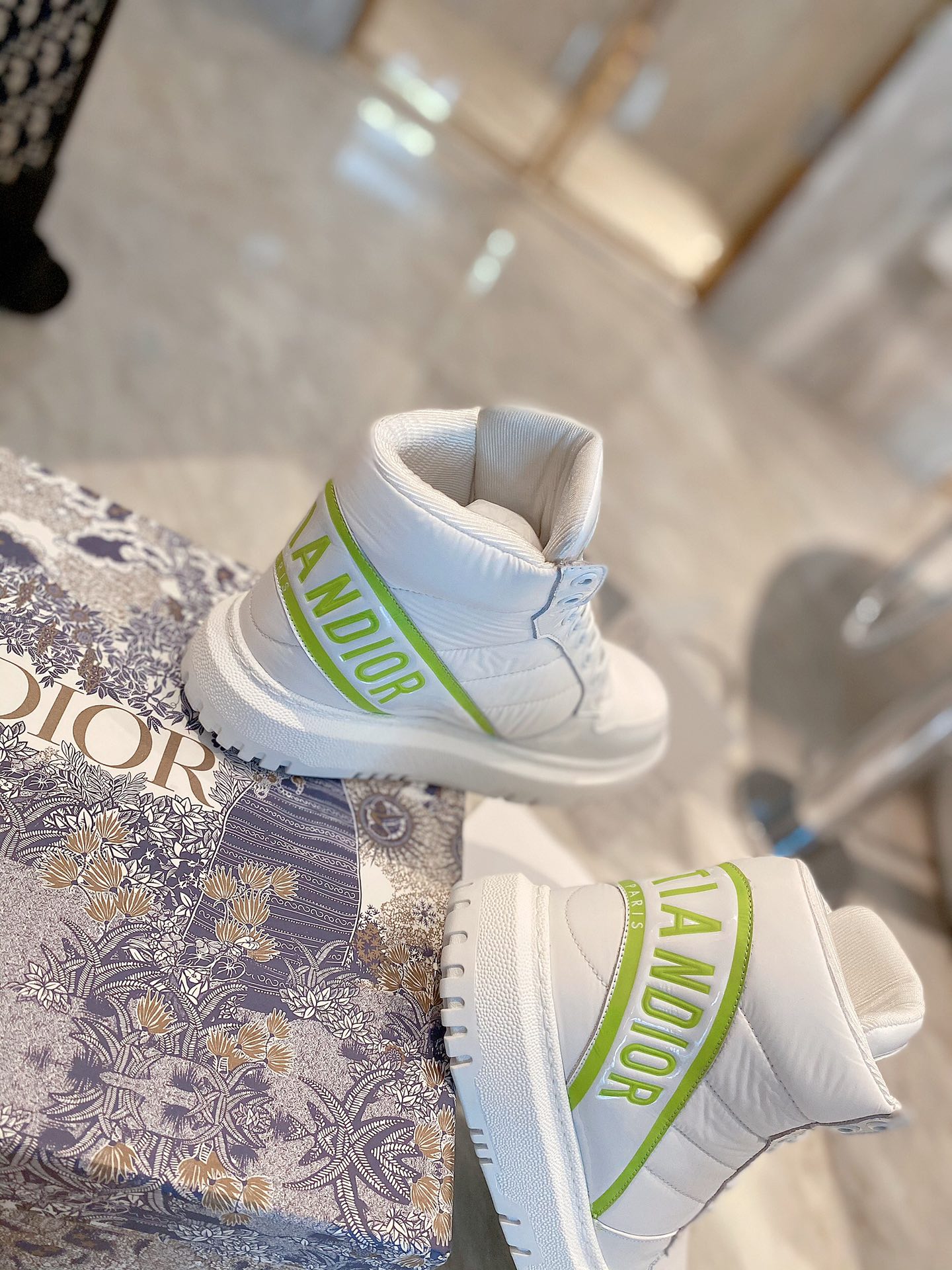 Christian Dior D-Player Patent-Trim White/Green For Women CD - Soul Replicas