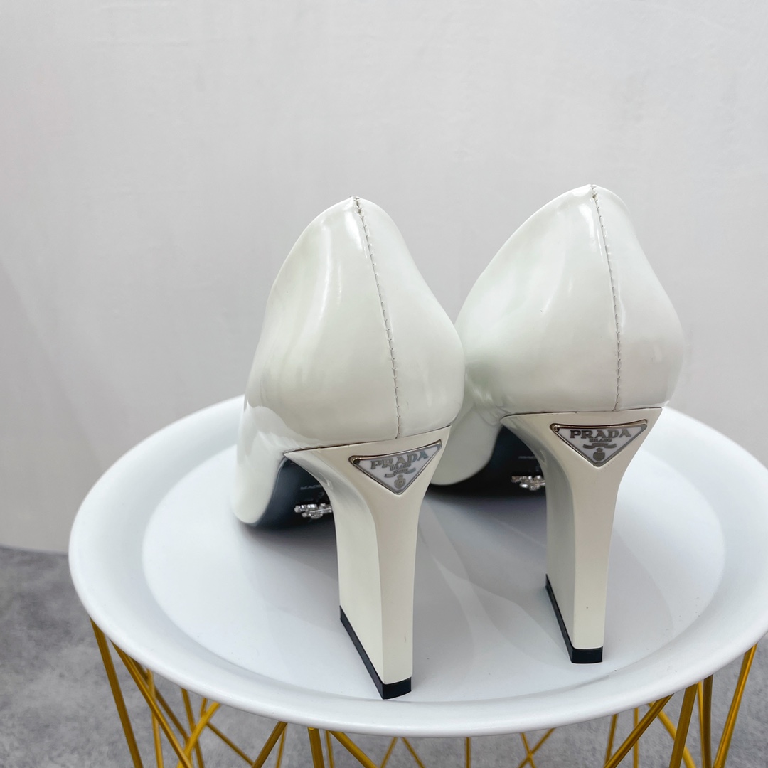 Prada Brushed Pumps White For Women Prada - Soul Replicas