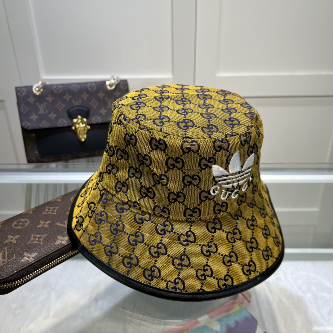 Gucci x Adidas Bucket Hat Yellow Gucci Hat - Soul Replicas