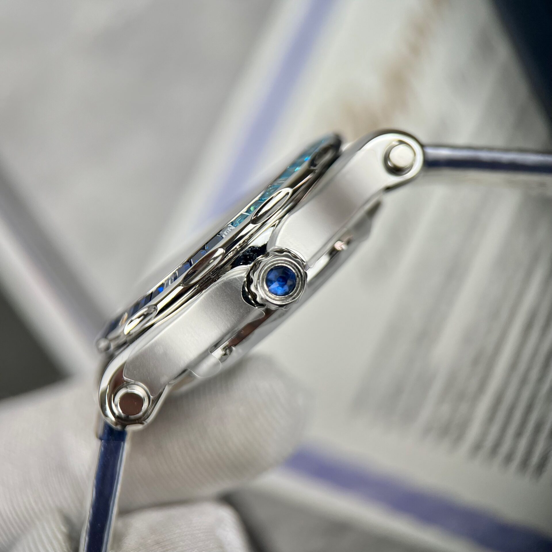 Chopard Happy Sport Replica 1:1 Watch Blue Dial Leather Strap 36mm - Soul Replicas