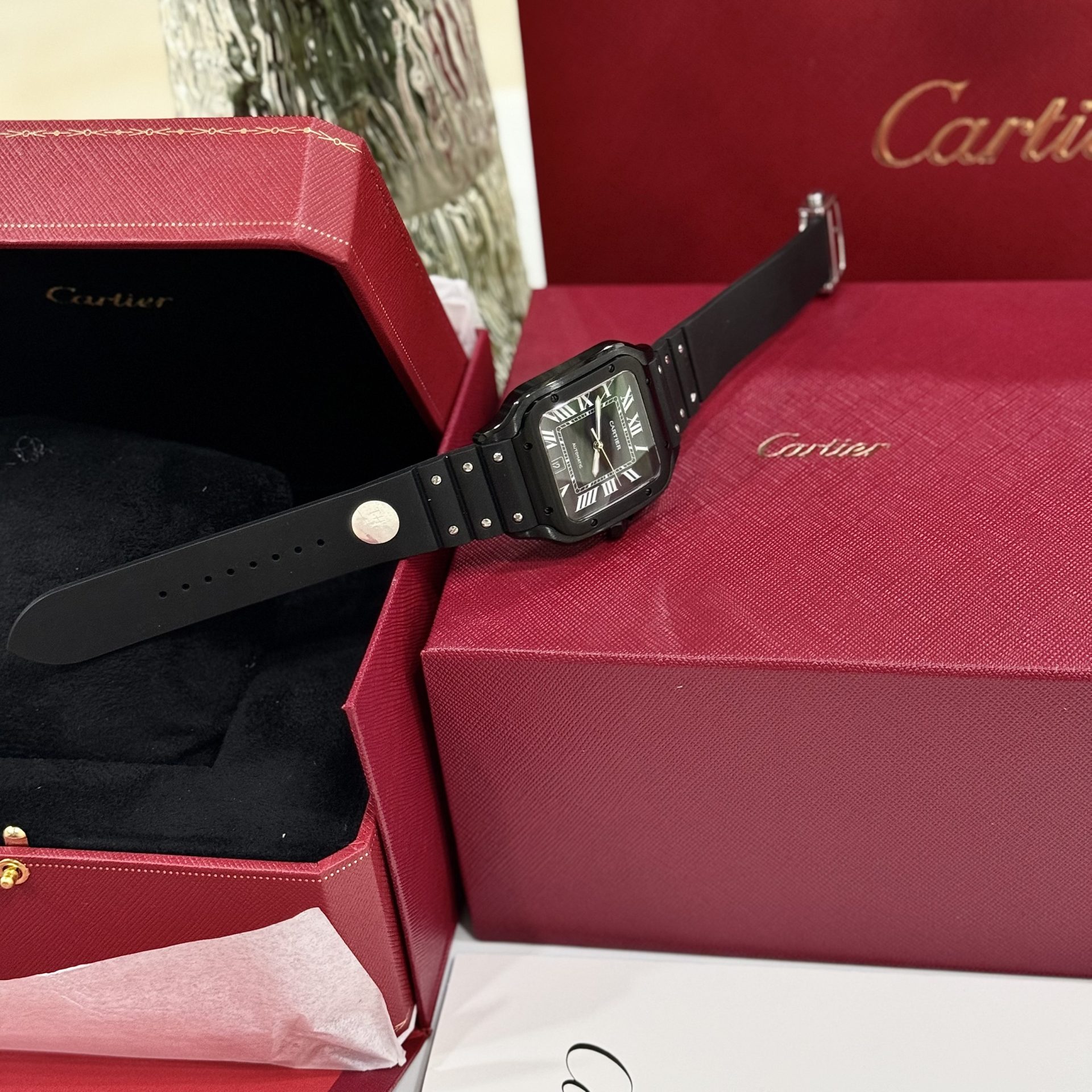Cartier Replica Watch Santos WSSA0039 Black Rubber Strap BV Factory 39.8mm - Soul Replicas