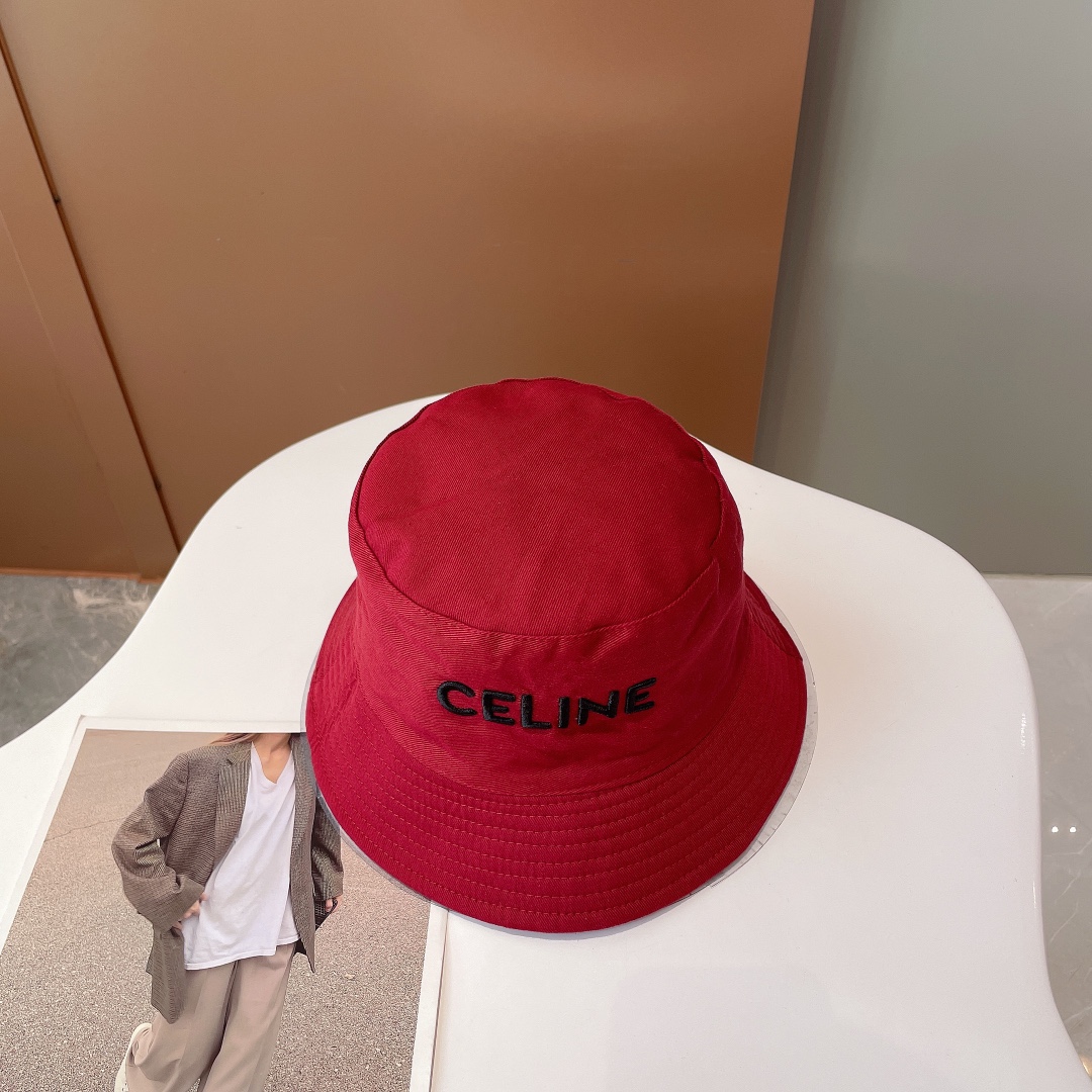 Celine Bucket Hat Red Celine Hat - Soul Replicas