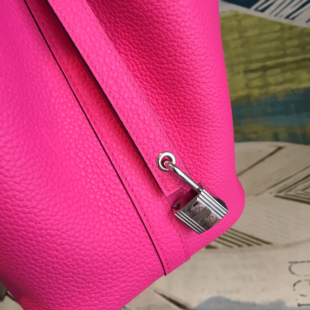 Hermes Picotin Lock 18 Pink Clemence Palladium Hardware For Women 7.5in/19cm - Soul Replicas