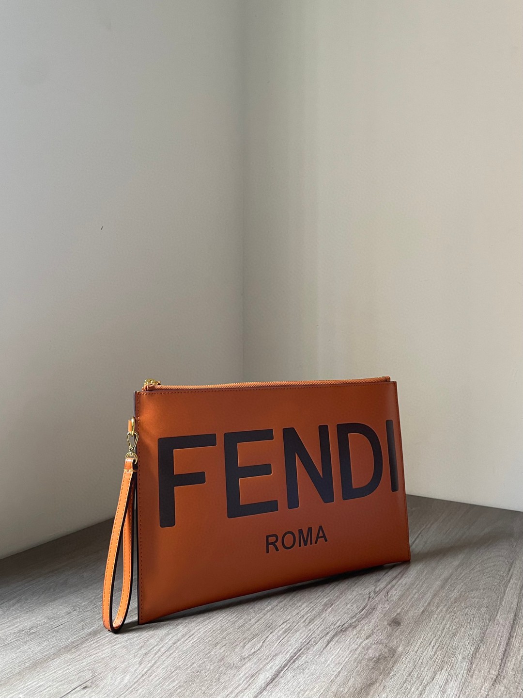 Fendi Flat Pouch Brown Large Pouch Bag For Woman 34cm/13in 8N0178AC9LF0QVK - Soul Replicas