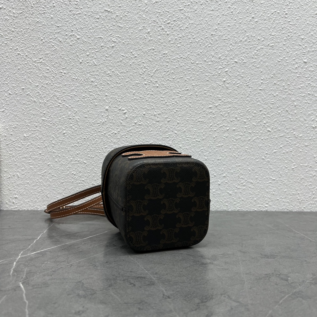 Celine Small Box Cuir Triomphe In Triomphe Canvas Tan For Women 4in/11cm 199262EIN.04LU - Soul Replicas