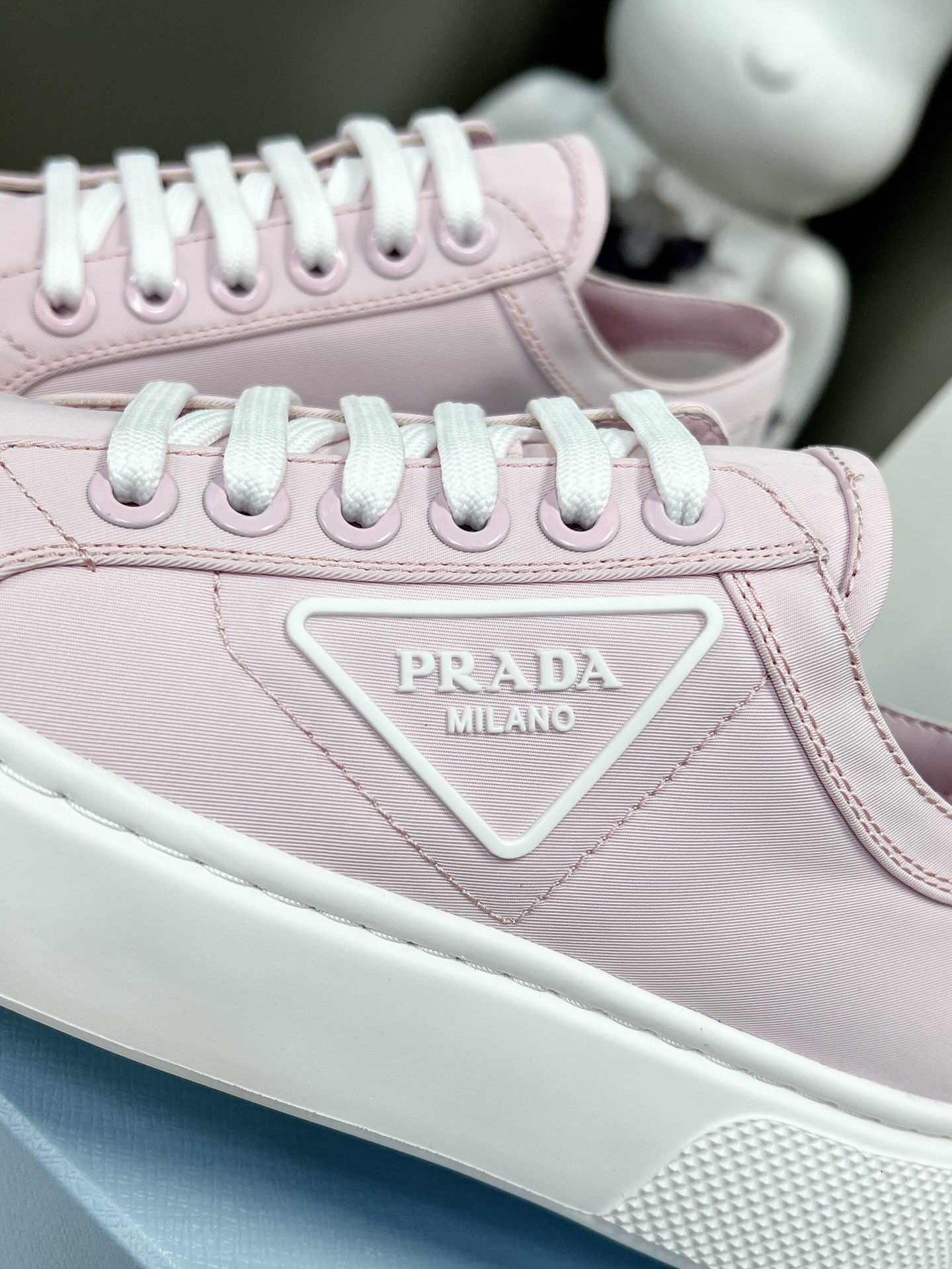 Prada Macro Re-Nylon And Brushed Sneakers Pink For Women 1.2in/30mm Prada - Soul Replicas