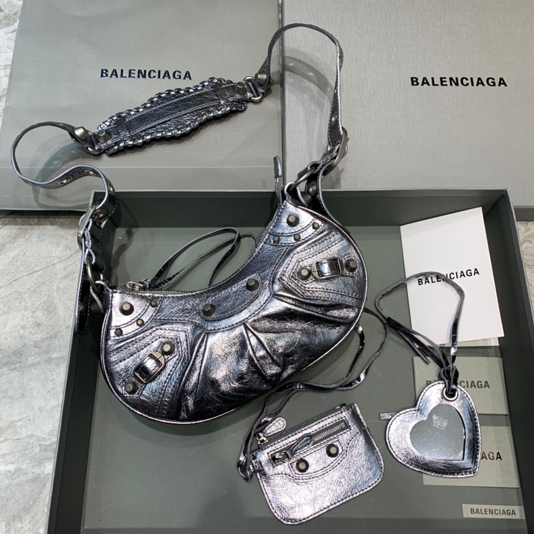 Balenciaga Le Cagole XS Shoulder Bag In Sliver. For Women. Women-s Bags 10.2in/26cm - Soul Replicas