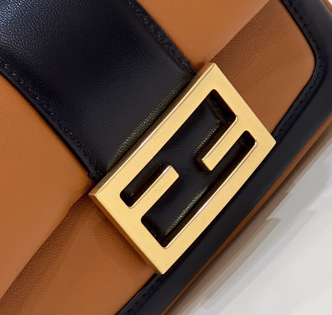 Fendi Baguette Chain Brown and Black Bag For Woman 19cm/7.5in - Soul Replicas