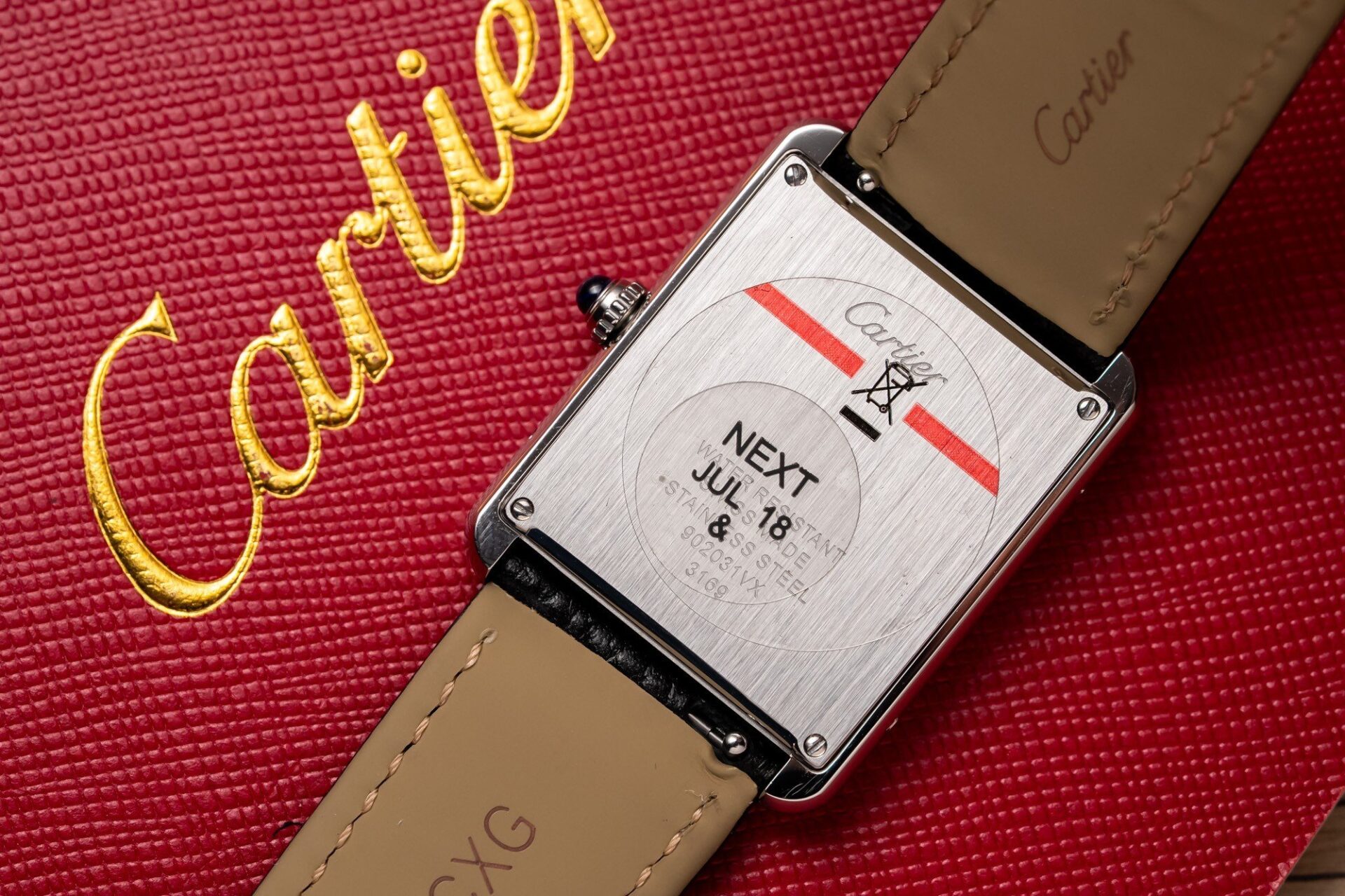 Cartier Fake Watch Tank Must W4TA0017 White Dial Leather Strap 33.7×25.5mm - Soul Replicas