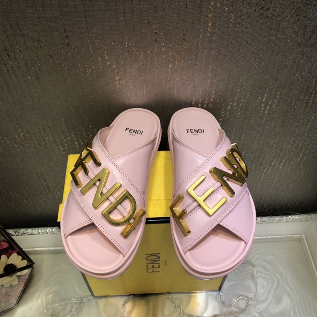Fendi Fendigraphy Pink Slides For Women 8X8289AI1RF1H1M - Soul Replicas