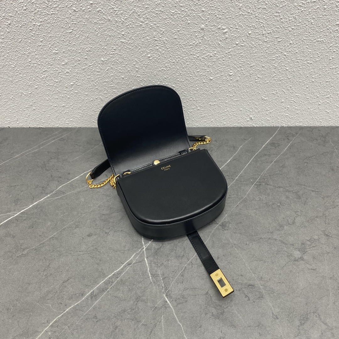 Celine Small 16 Wallet On Chain Black For Women 6in/14cm 10G453CQ7.38NO - Soul Replicas