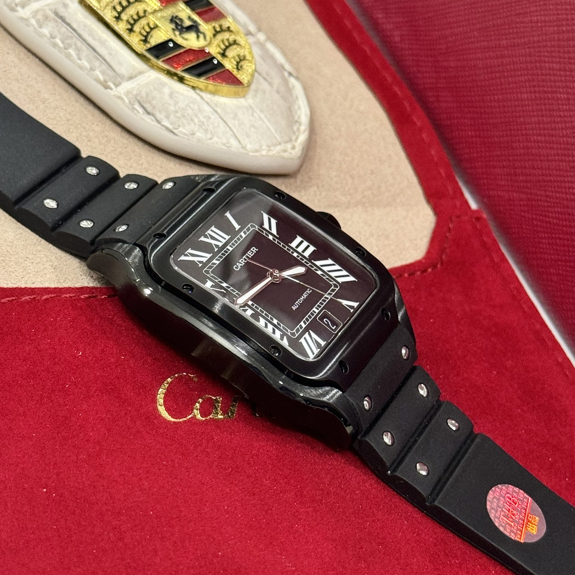 Cartier Replica Watch Santos WSSA0039 Black Rubber Strap BV Factory 39.8mm - Soul Replicas