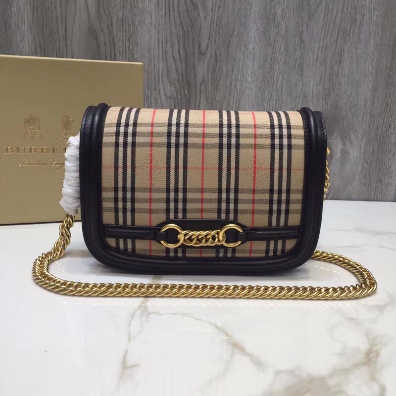 Burberry 1983 Check LiNike Bag Black For Women. Women-s Bags 9in/23cm - Soul Replicas