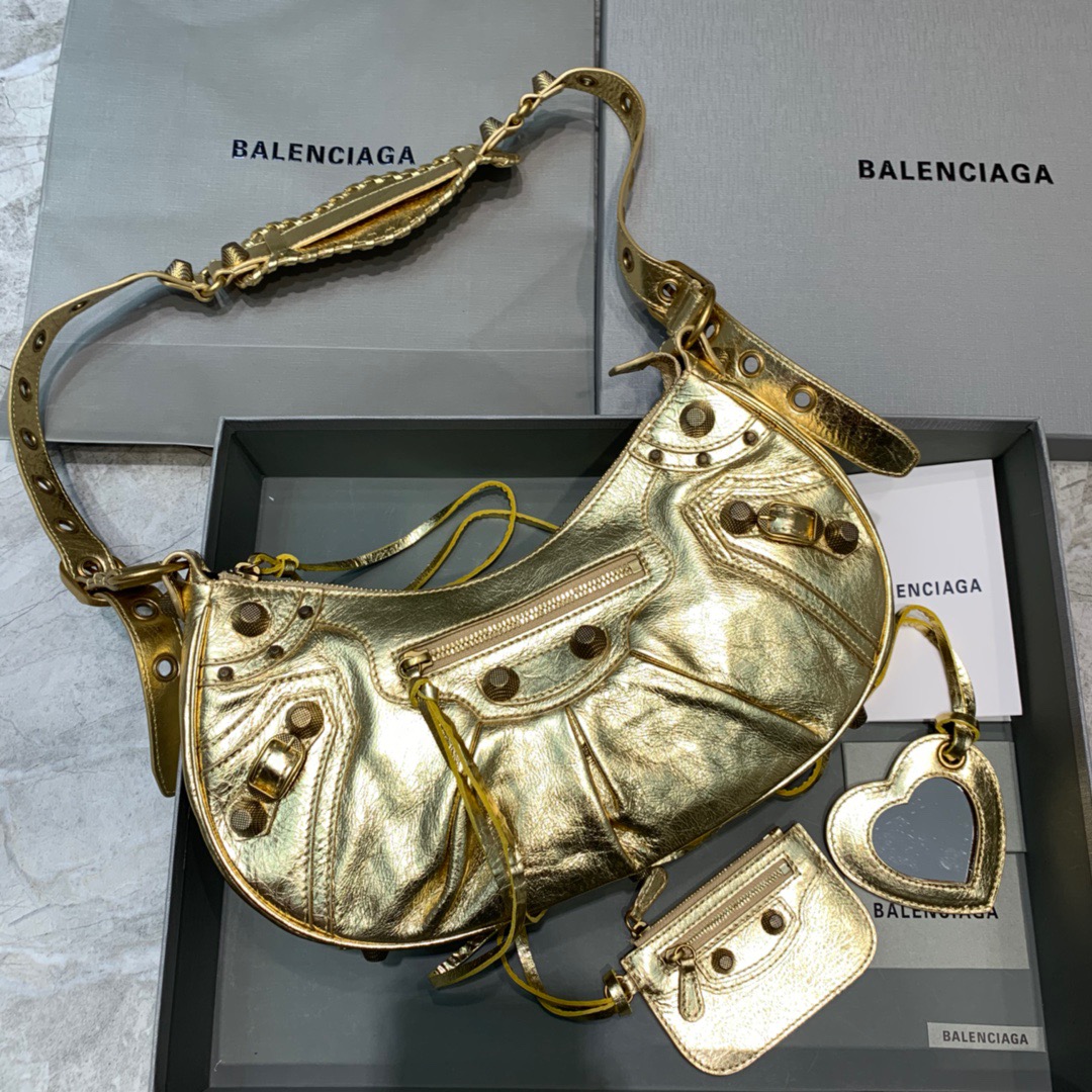 Balenciaga Le Cagole XS Shoulder Bag In Gold. For Women. Women-s Bags 13in/33cm - Soul Replicas