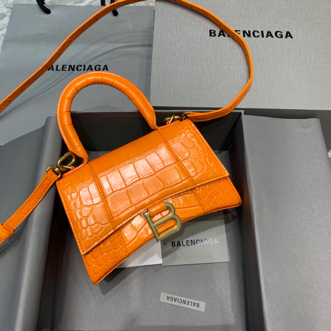 Balenciaga Hourglass XS Handbag In Orange. For Women. Women-s Bags 7.4in/19cm - Soul Replicas