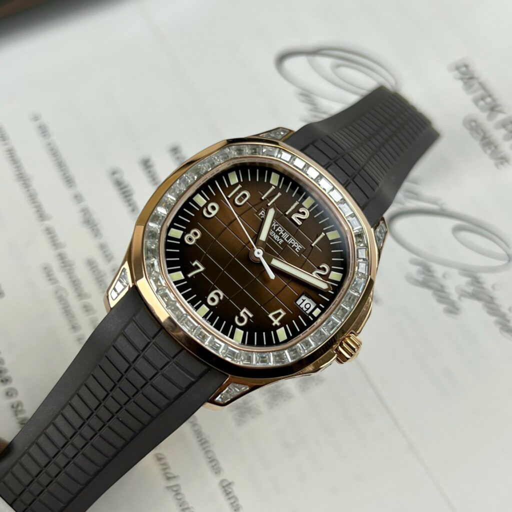 Patek Philippe Aquanaut 5167R Replica Watch Gold Wrapped Moissanite 40mm - Soul Replicas