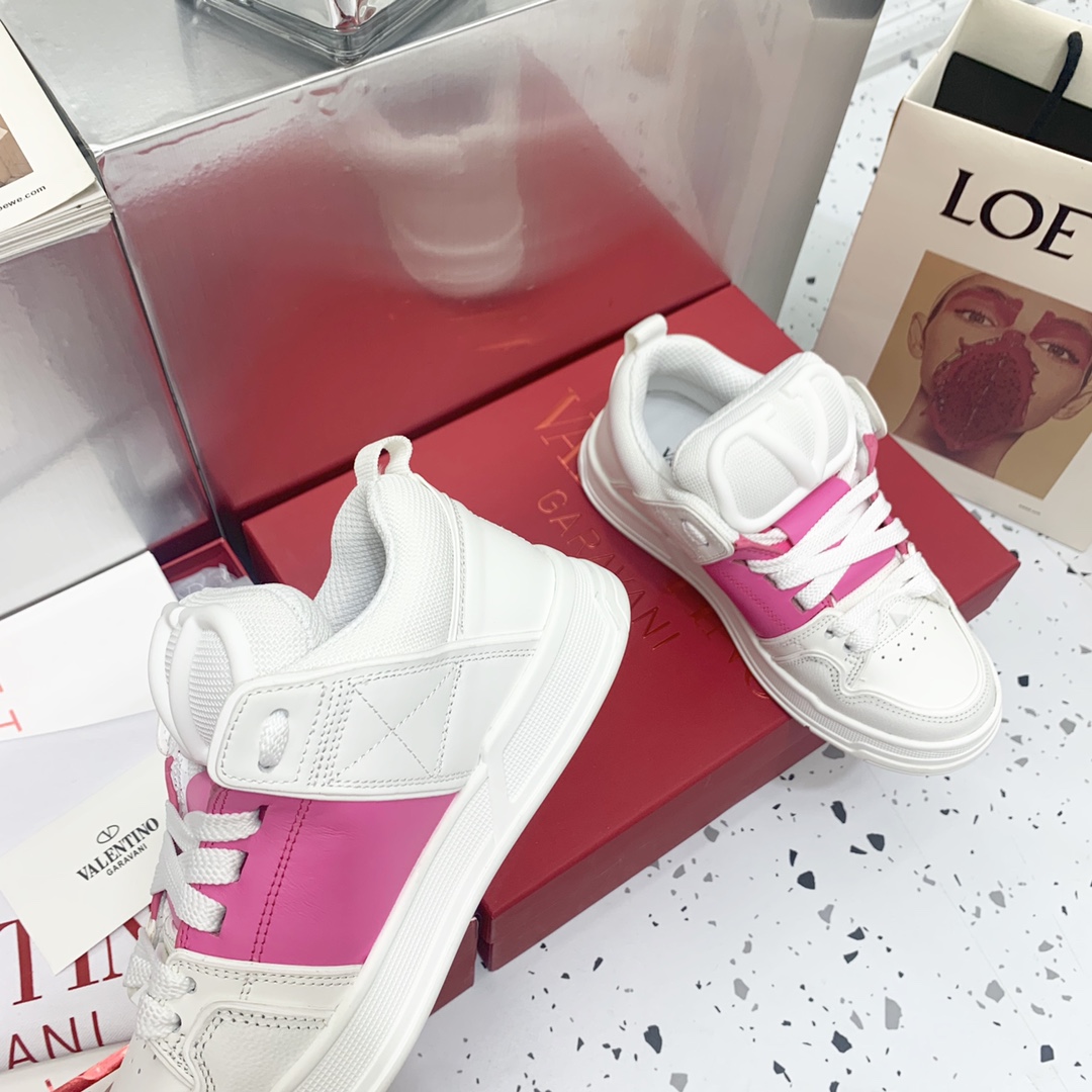 Valentino Garavani Open Skate Sneakers With Patent Band Pink For Women WS0FB1DXI - Soul Replicas