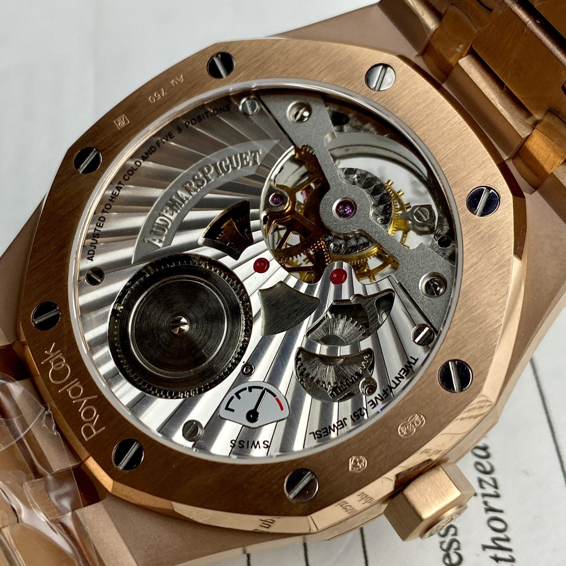 Audemars Piguet Replica Watch Royal Oak Tourbillon Rose Gold 26522OR Dial Blue 41mm - Soul Replicas