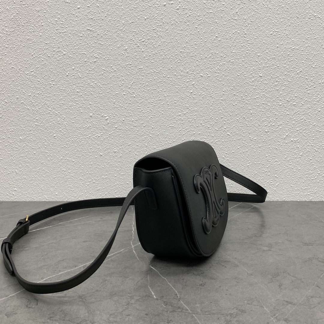 Celine Folco Cuir Triomphe With Studs Black For Women 7in/19cm - Soul Replicas