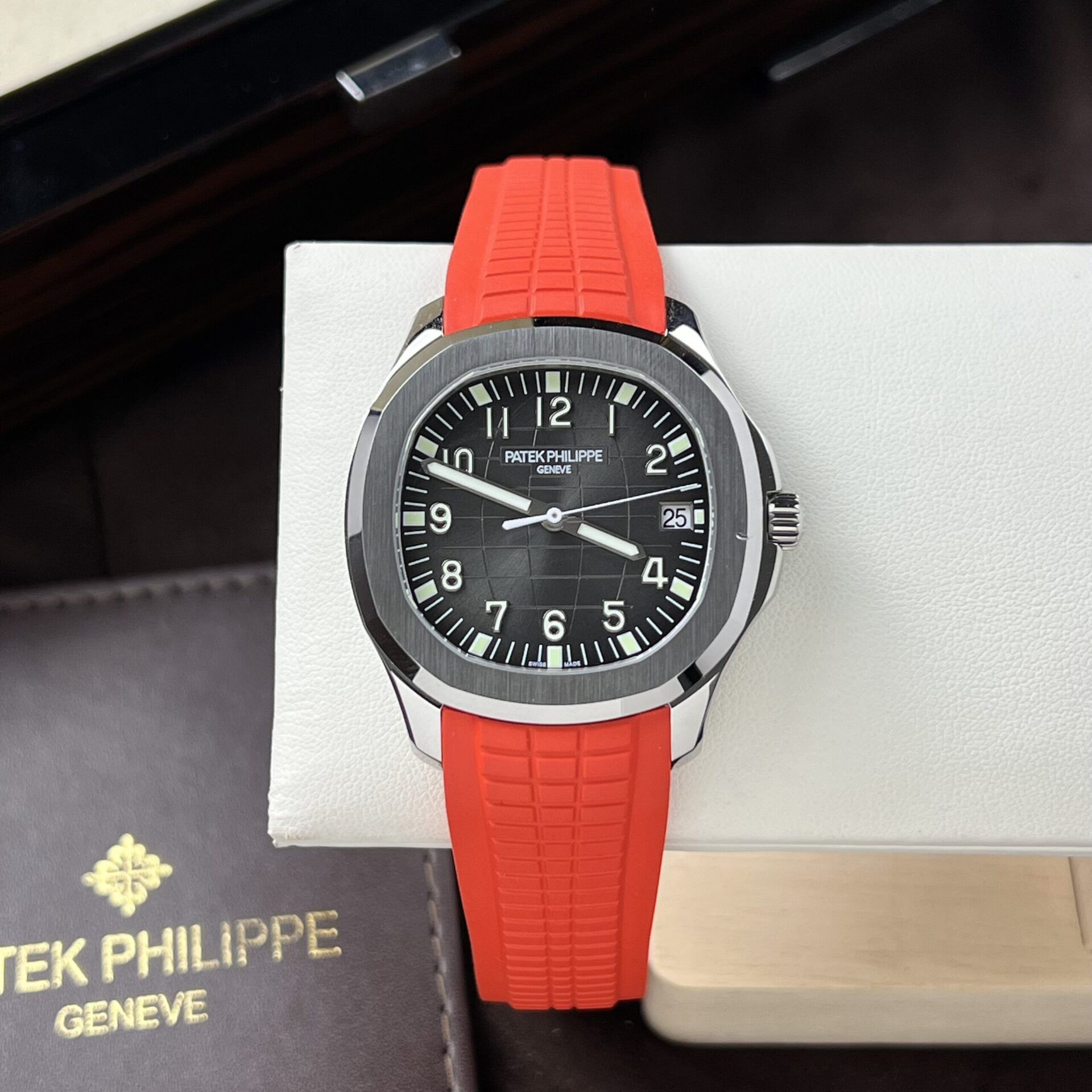 Patek Philippe Replica Watch Aquanaut 5167A Red Rubber Strap 3K Factory 40mm - Soul Replicas