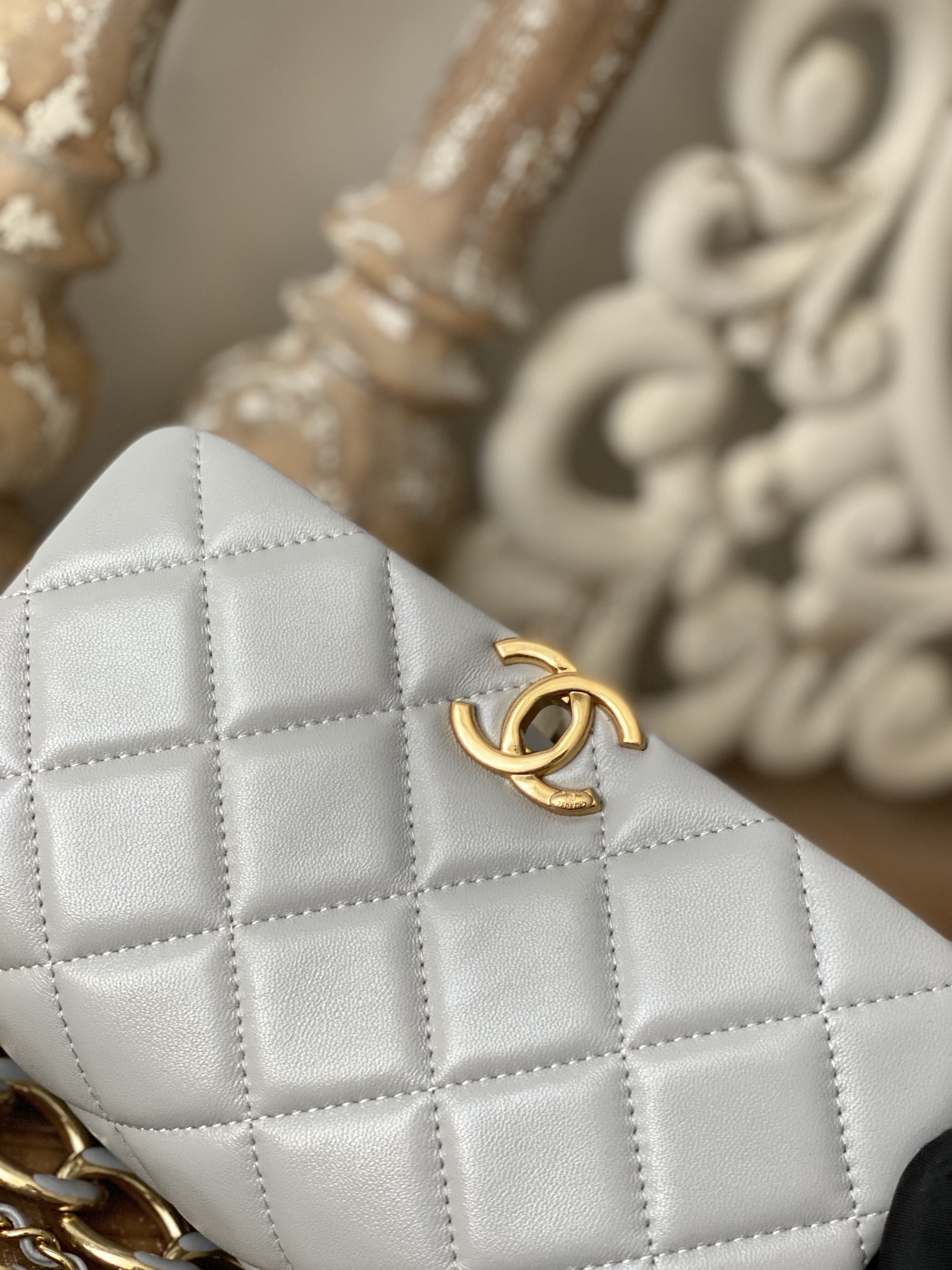 Chanel Classic Diamond Flap Bag Gray For Women. Women-s Bags 9.1in/23cm - Soul Replicas