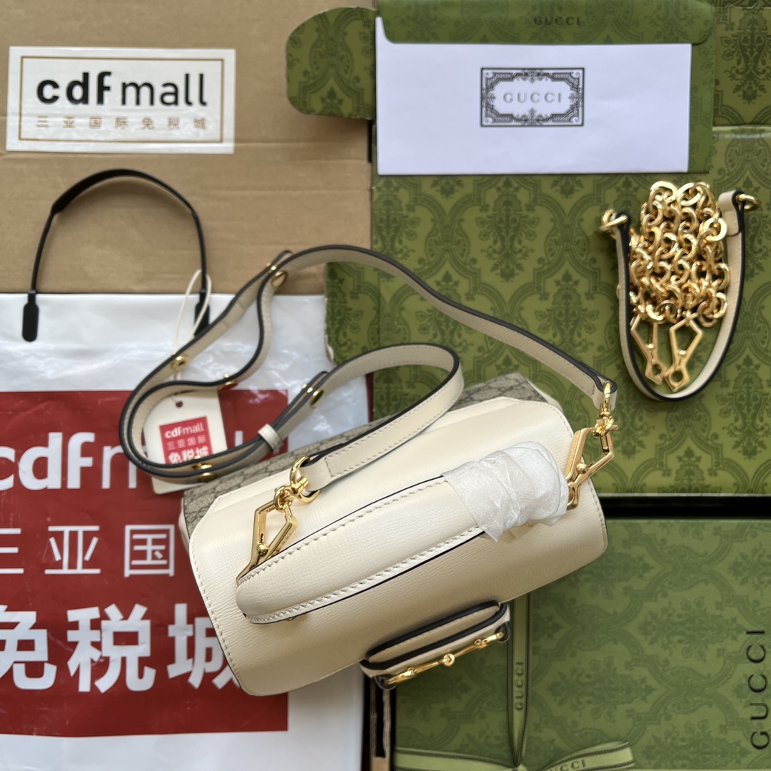 Gucci Ophidia Gucci Horsebit 1955 Mini Bag White And Beige For Women. Women-s Bags 8.6in/22cm Gucci - Soul Replicas