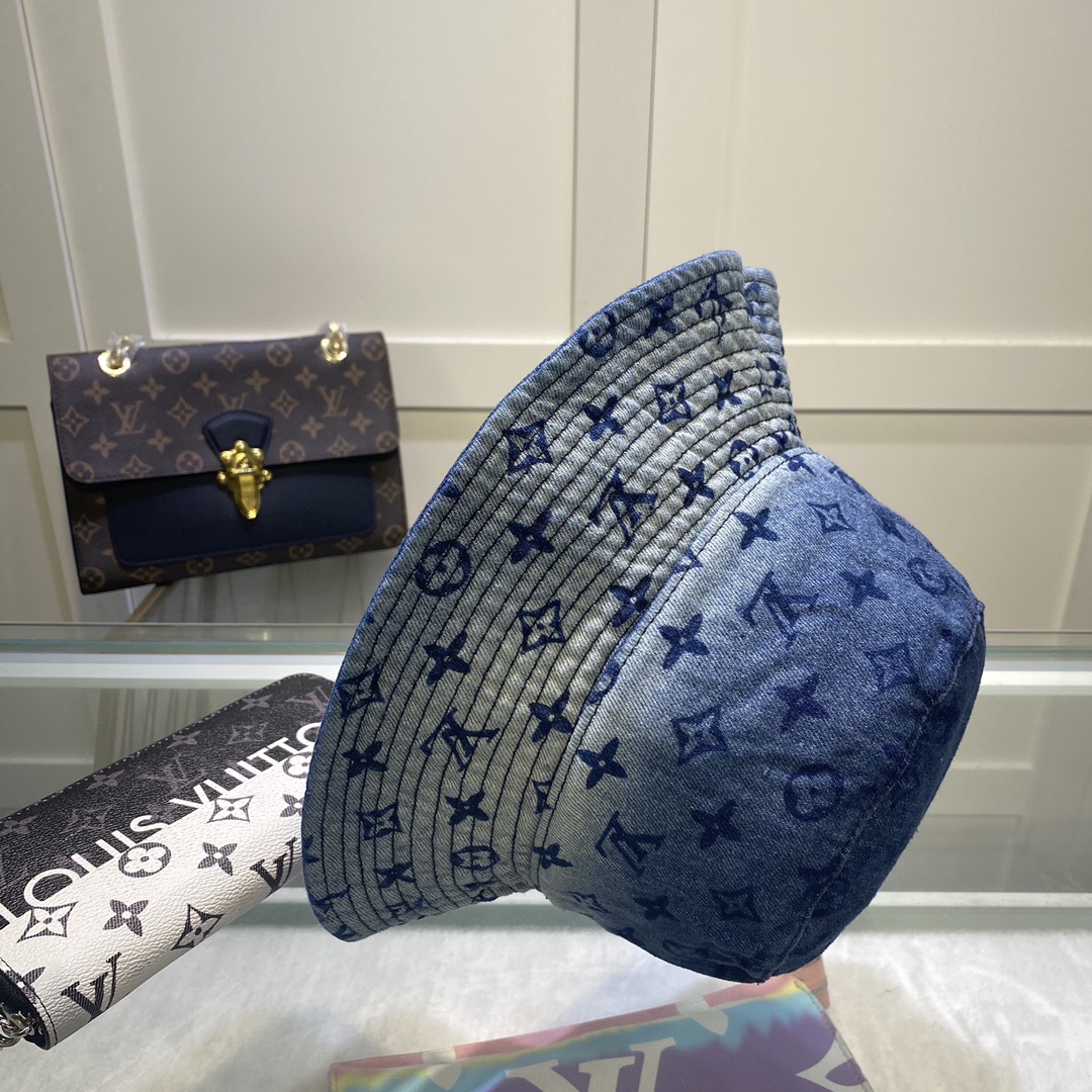 Louis Vuitton Illusion Denim Monogram Bucket Hat Blue LV Hat - Soul Replicas