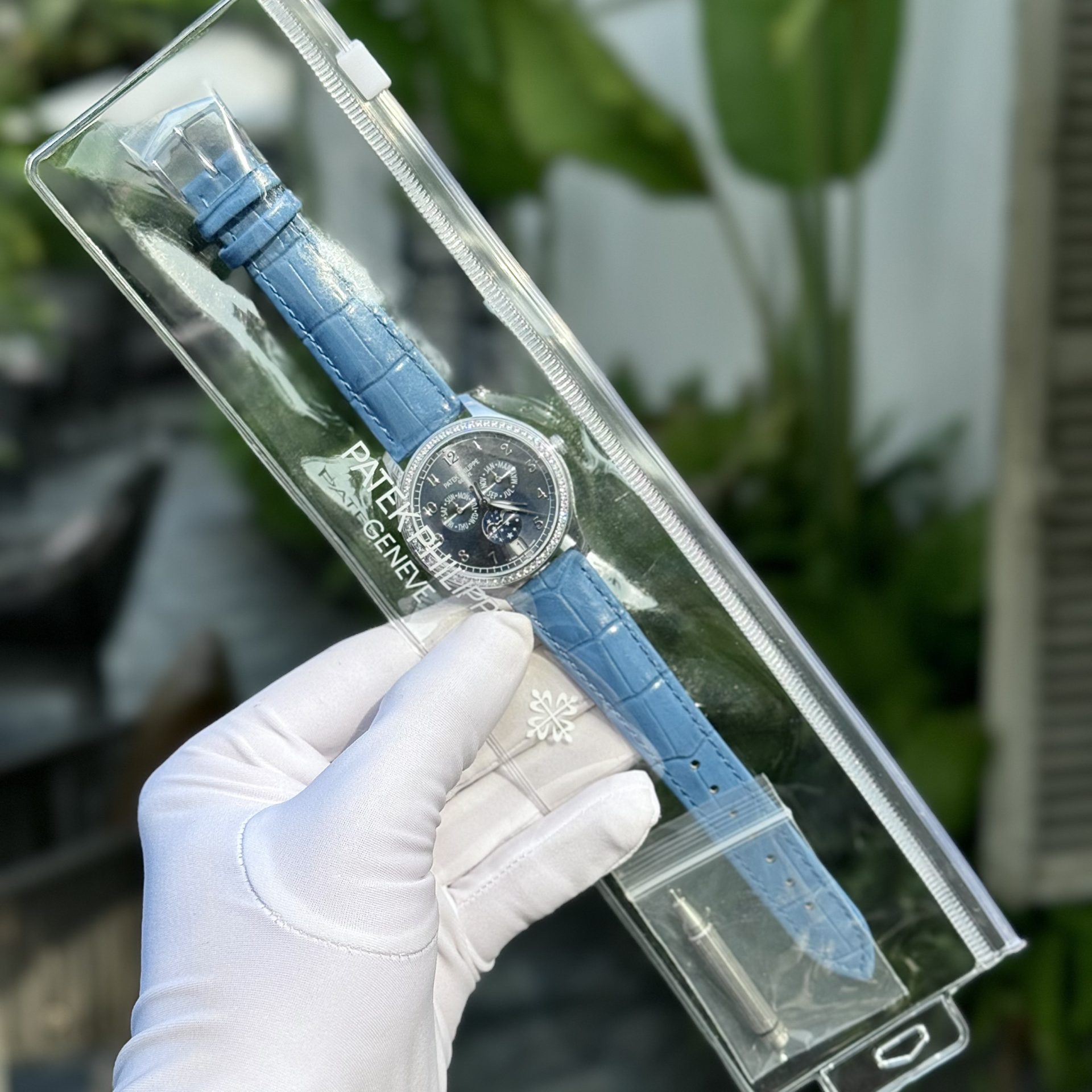 Patek Philippe Replica Watches Complications 4947G Blue Dial Leather Strap 38mm - Soul Replicas