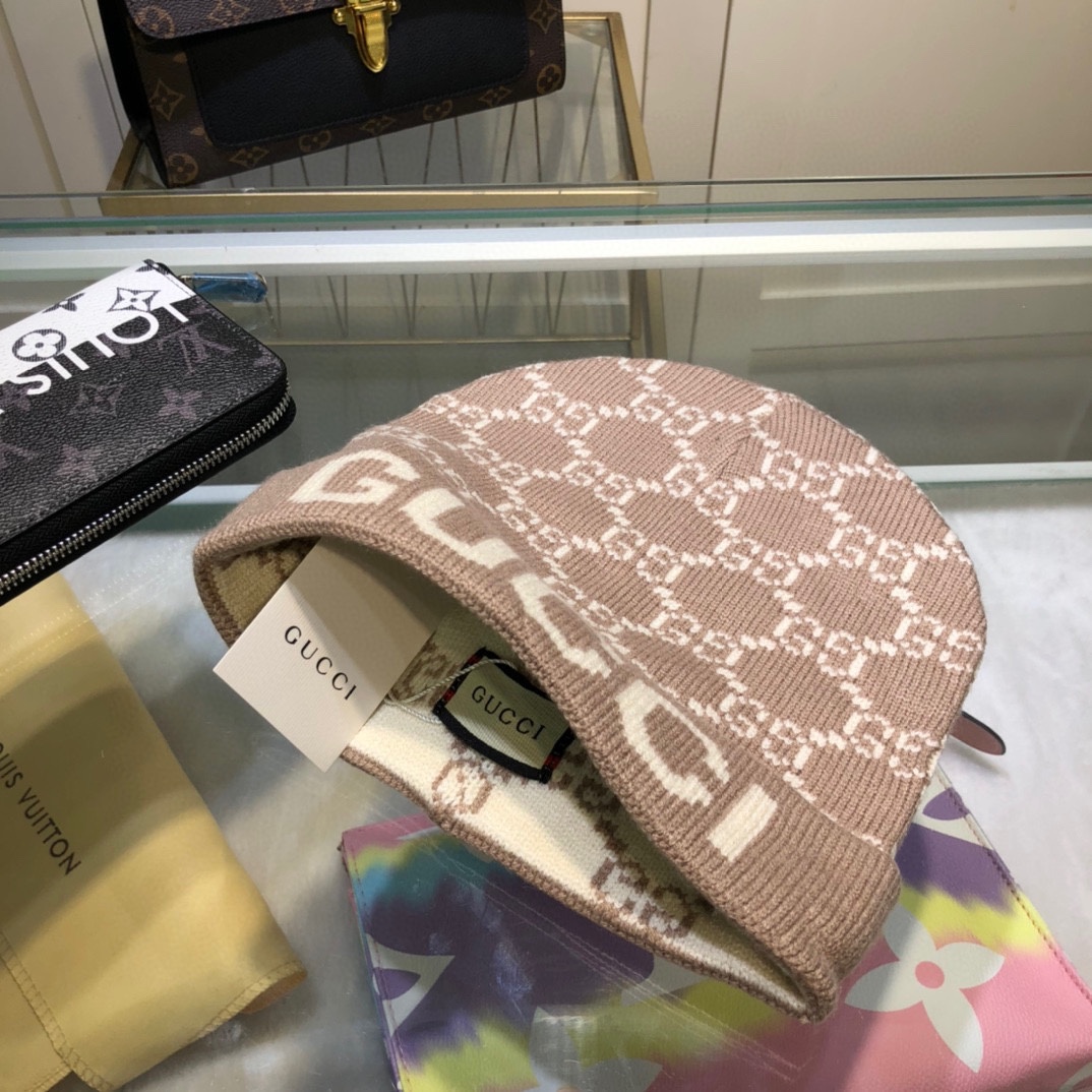 Gucci Beanie Cashmere In Brown - Soul Replicas