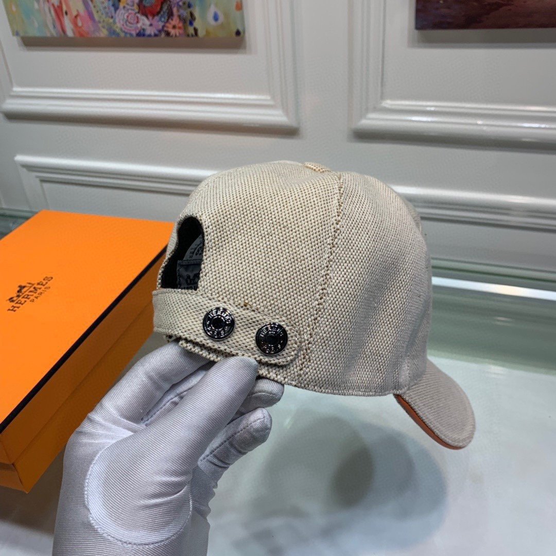 Hermes Davis H Primavera Cap Beige Hermes Cap - Soul Replicas