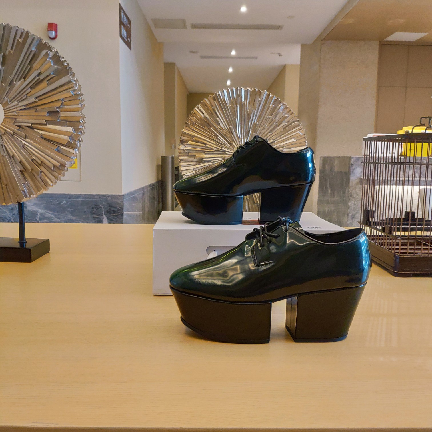 Prada Platform Lace-Ups Shoes Green For Women 2.75in/70mm Prada - Soul Replicas