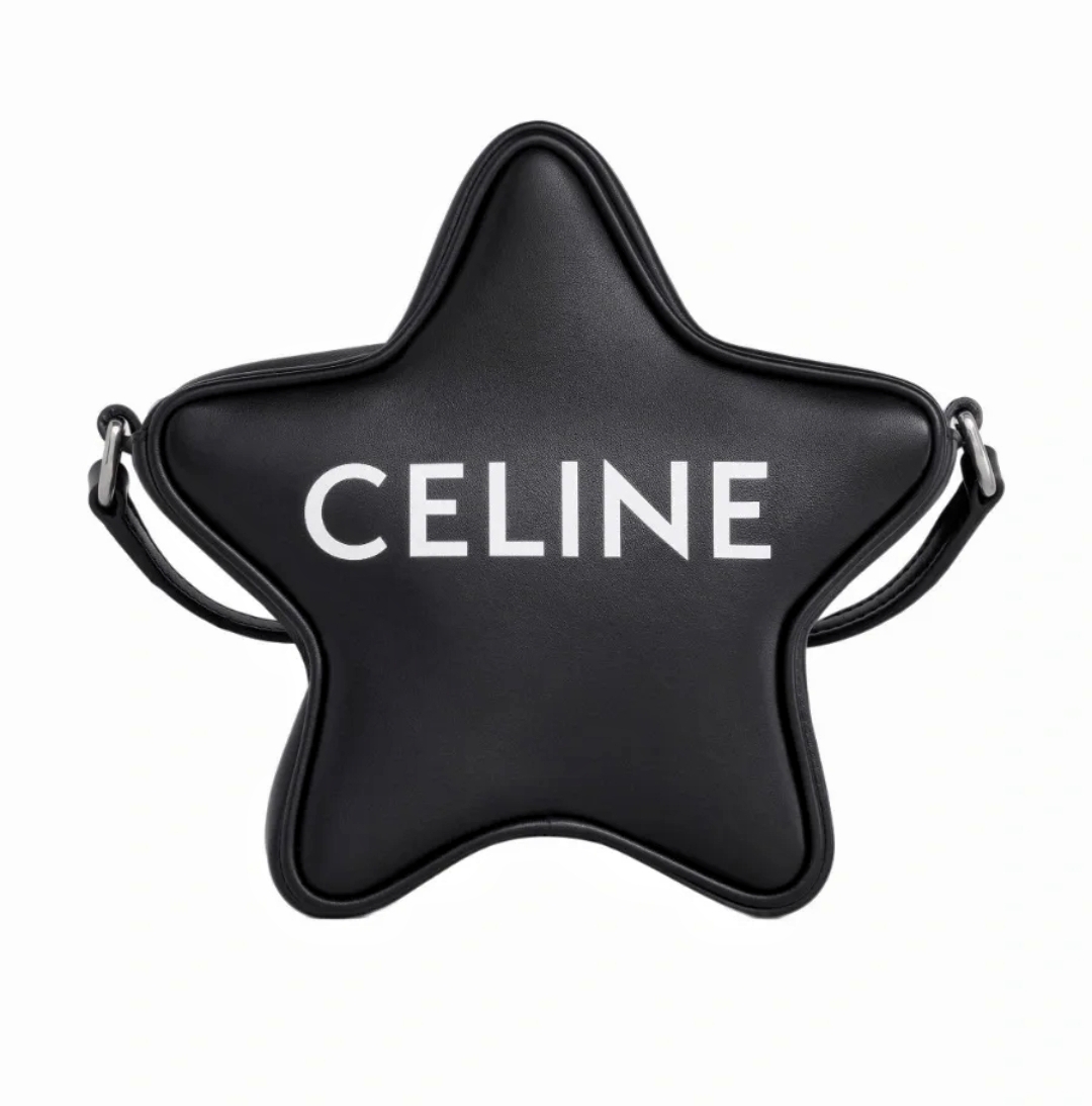 Celine Small Etoile With Celine Print Black For Women 7in/18cm 198763DW3.38SI - Soul Replicas