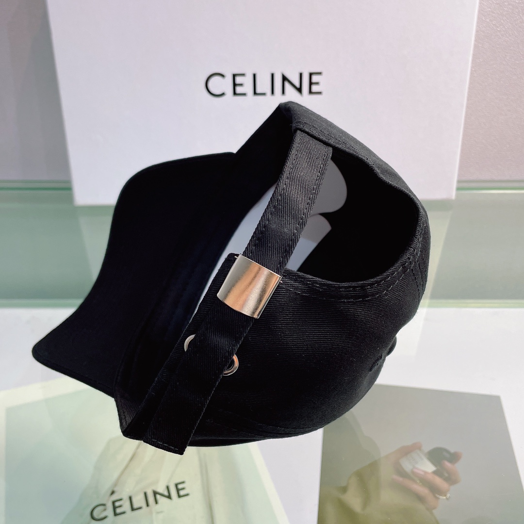 Celine Baseball Cap In Cotton Black - Soul Replicas