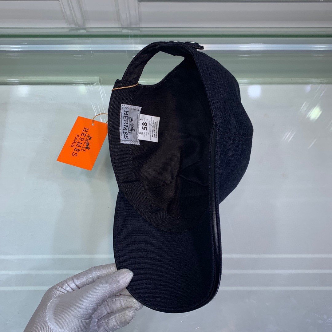 Hermes Davis H Primavera Cap Dark Blue Hermes Cap - Soul Replicas
