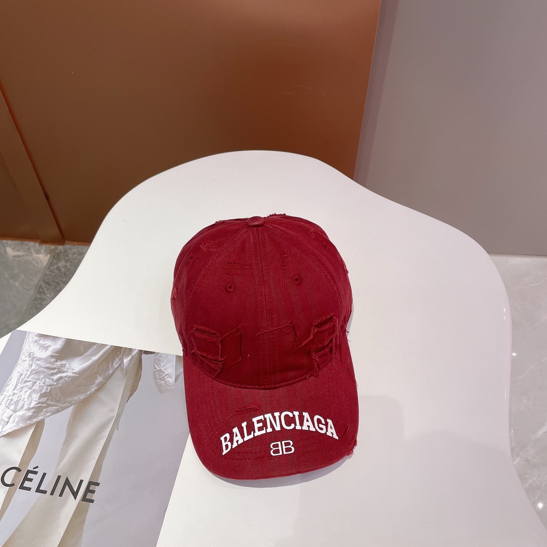 Balenciaga Logo Visor Cap Red Cap - Soul Replicas