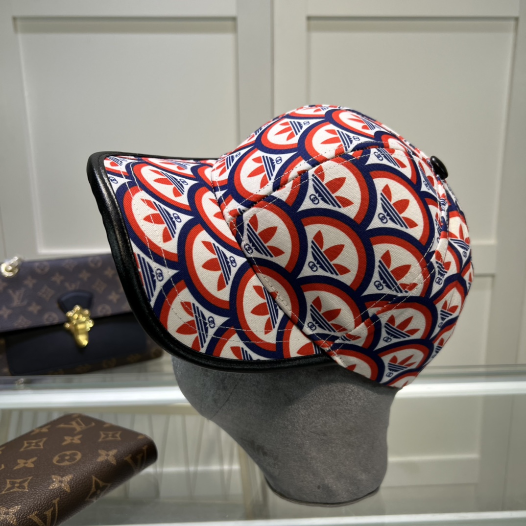 Gucci x Adidas Trefoil Print Baseball Hat Multicolor Gucci Hat 696485 4HAQF 6468 - Soul Replicas