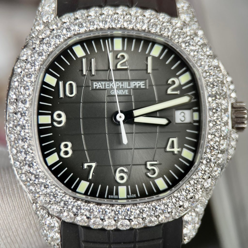 Patek Philippe Replica Watch Aquanaut 5167 Custom Moissanite Diamonds 3K Factory 40mm - Soul Replicas