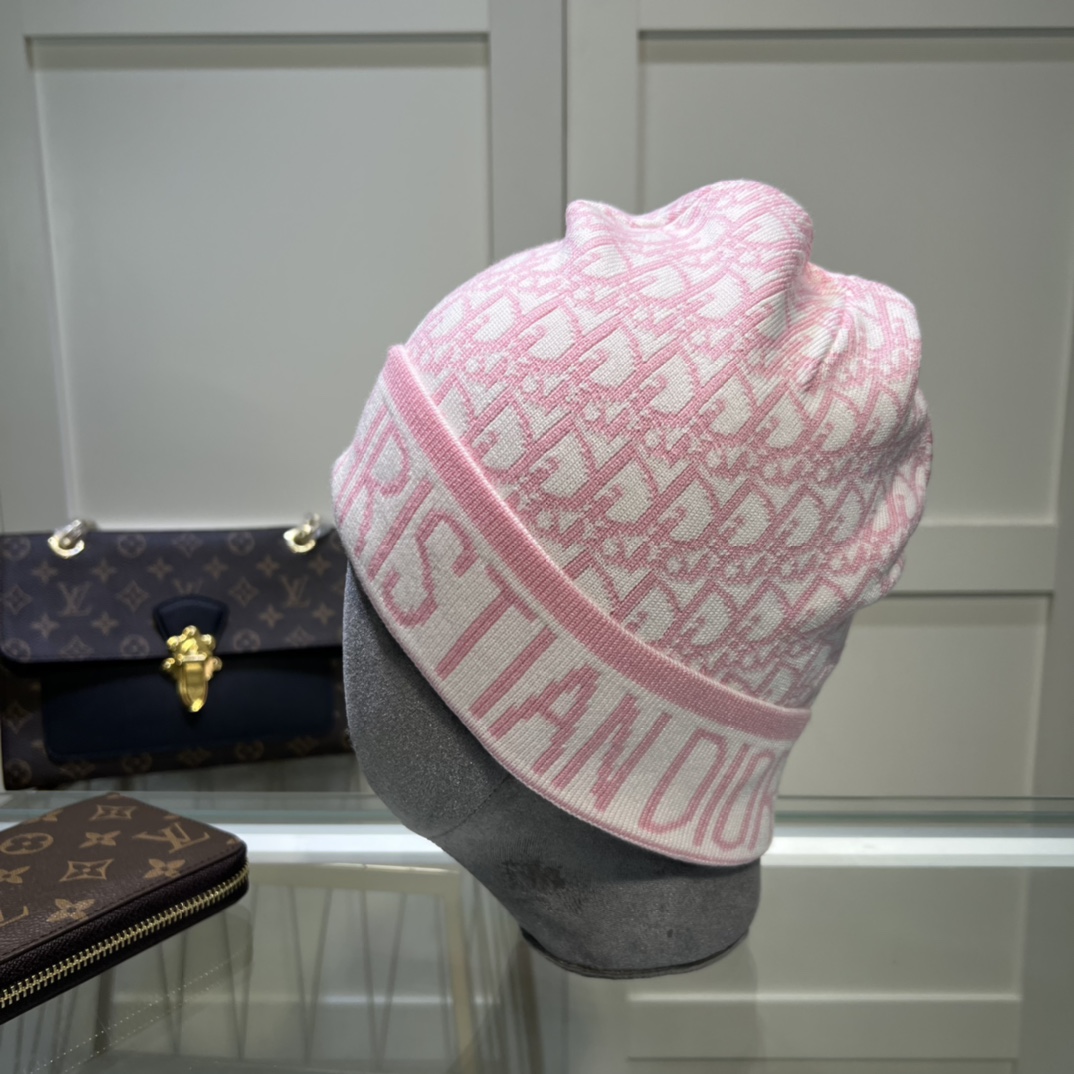 Dior Pompom Beanie In Pink - Soul Replicas
