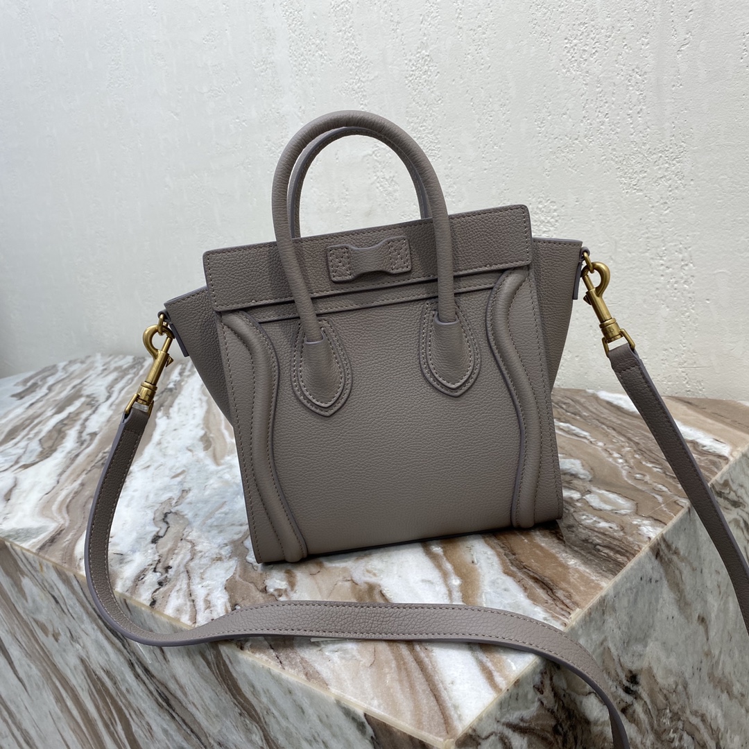Celine Nano LuGucciage Bag In Drummed Light PiNike For Women 8in/20cm  - Soul Replicas