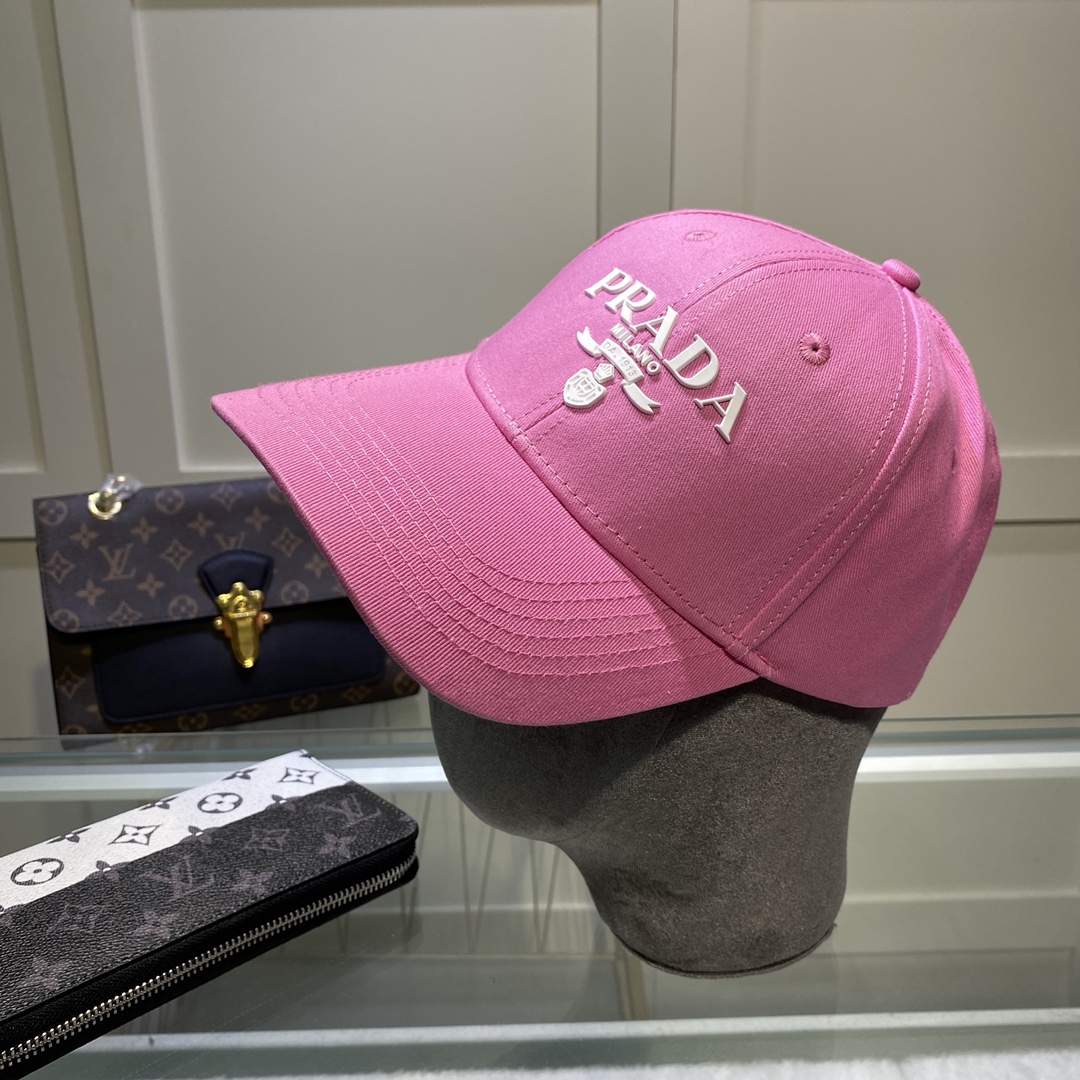 Prada Drill Baseball Cap Pink Prada Cap - Soul Replicas