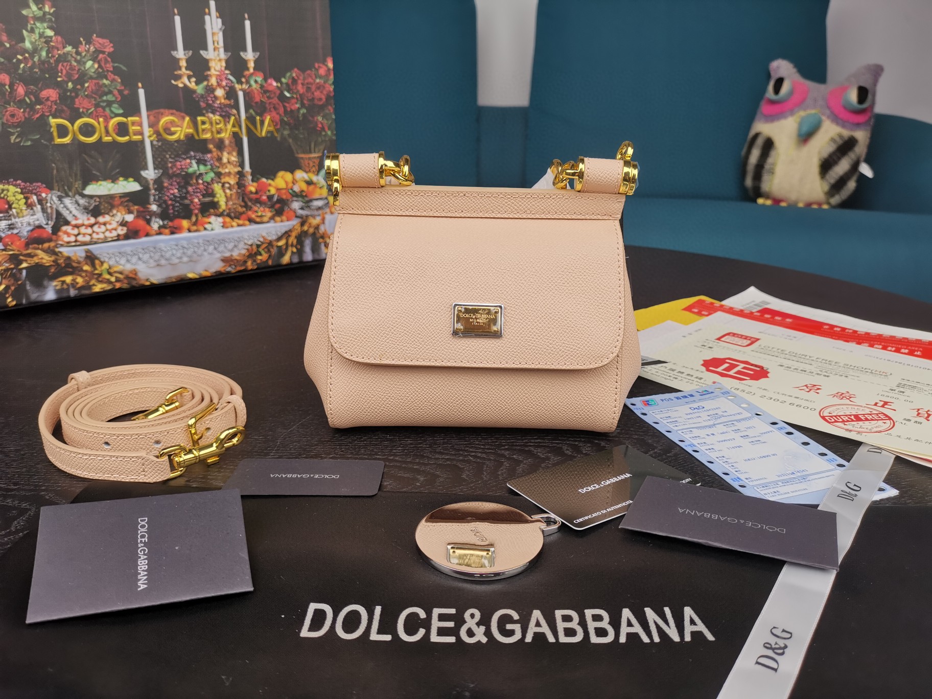 Dolce & Gabbana Small Sicily Bag In Dauphine Pale Pink For Women 7.5in/19cm DG BB7116A100180414 - Soul Replicas